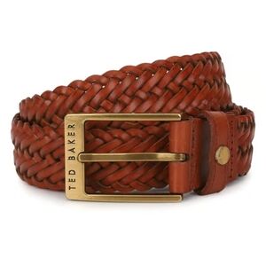 Ted Baker Mens Tan Braided Leather Belt Size M/L NWT